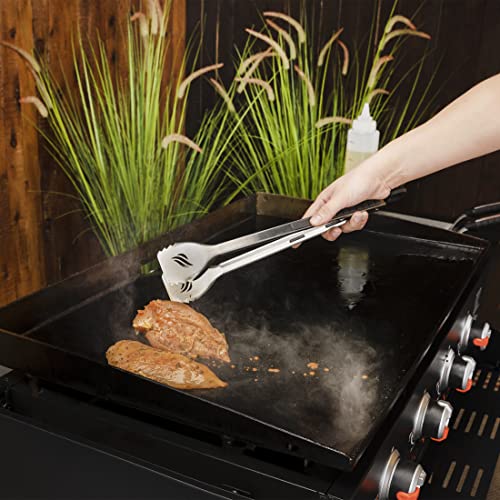 Blackstone 5322 Griddle Kit (6-Piece) Scraper, Heavy Duty BBQ Tongs, Barbecue Metal Hamburger Spatula (2) & Batter Dispenser & Mixer Bottle – Grilling Tools & Accessory, No Size, Black - Grill Parts America