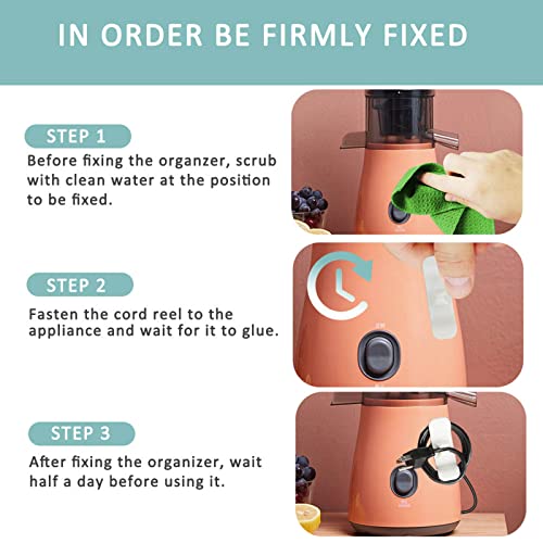 Siaomo Appliance Cord Organizer for Kitchen Appliances Cord Organizer Stick on Adhesive Cord Holder Keeper Tidy Cord Wrapper for Small Home Appliances (Grey+White) - Kitchen Parts America