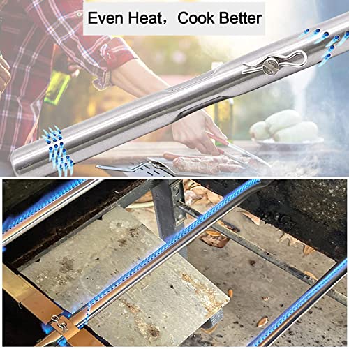 Grill Replacement Parts for Charbroil 463347017 463361017 463277017 463673017 463376217 463342119 463376018P2 Gas Grill, Stainless Steel Heat Plate Tend Crossover Tubes Grill Burner for Charbroil - Grill Parts America