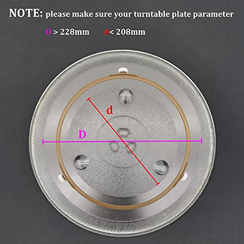 Microwave Glass Turntable Plate Roller Support Wheel Ring, Wheels Height 0.59" / 15mm, Outer Diamater 8.7" / 221mm - 2Pcs - Grill Parts America