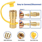 ATKKE 3/8 Inch Natural Gas Quick Connect Fittings Kit, LP Propane Gas Hose Quick Disconnect Assembly Set for Low Pressure Propane/Natural Gas Systems, 6 Pieces - Grill Parts America