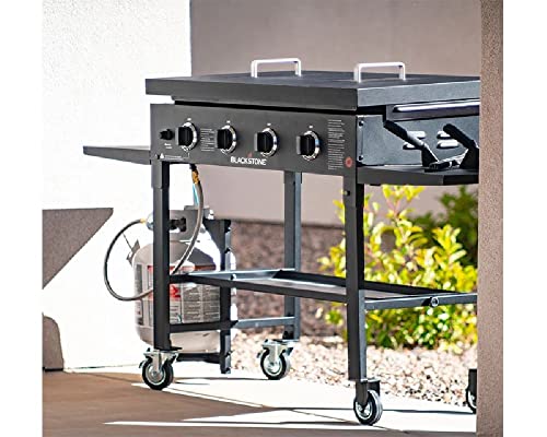 Blackstone 5004 Hard Top Lid with Handle-Outdoor Cover Powder Coated Steel Lightweight Durable Perfect Accessories to Protect Fits 36” Front or Rear Grease Griddle, 36 Inch, Black - Grill Parts America