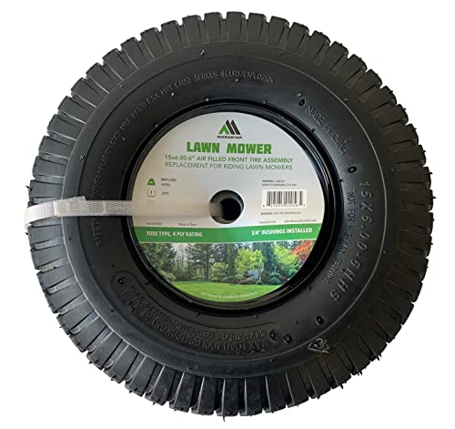 15x6.00-6" Tire and Wheel Assembly Front Mower Tire Replacement - Pack of 2 - Grill Parts America