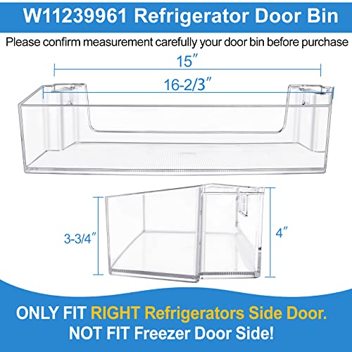UPGRADED W11239961 Refrigerator Door Shelf Bin Compatible with Whirlpool Refrigerator Door Shelf Replacement Parts AP6333410, W10900538,4591452,PS12578777, Fit WRS321SDHZ01,WRS315 Shelf, WRS311,WRS325 - Grill Parts America