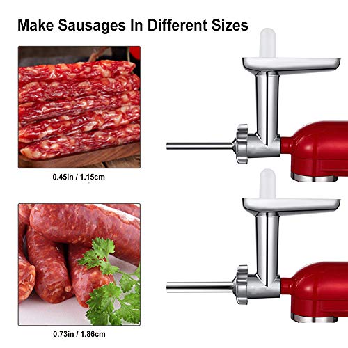 KITCHTREE Meat Grinder Attachment for KitchenAid Stand Mixers Includes Food Grinder  Attachment and Sausage Stuffer Attachment