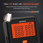 Inkbird Wireless Meat Thermometer, 4 Probes Bluetooth Meat Thermometers for Grilling Smoking Smart Timer LCD Backlight Cooking Thermometer for Oven Outside BBQ Grill Smoker Accessories Gifts for Men - Grill Parts America