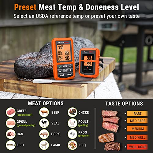 ThermoPro TP20 Wireless Meat Thermometer with Dual Meat Probe, Digital Cooking Food Meat Thermometer Wireless for Smoker BBQ Grill Thermometer - Grill Parts America