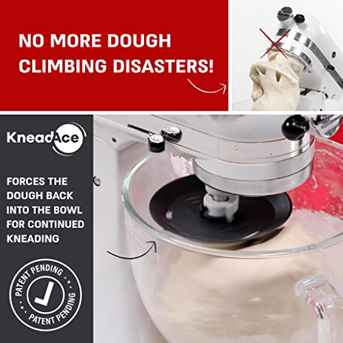 KneadAce Dough Hook Shield For Kitchen Aid - Prevents Your Dough from Climbing Up and Clogging Up Your Mixer – Mess Free Mixer Accessory Compatible With KitchenAid C Shape Dough Hooks (Dark Grey) - Kitchen Parts America