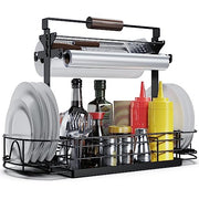 Grill Caddy BBQ Caddy with Paper Towel Holder Kitchen Organization Outdoor Camping Condiment Picnic Accessories Storage Organizer Easy to Disassemble Rv Barbecue Utensil Holder Upgraded Version - Grill Parts America