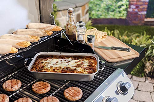Char-Broil 140014 Grill+ Roasting Dish & Cutting Board, Stainless Steel - Grill Parts America