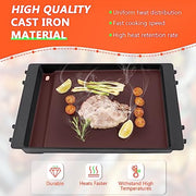 QuliMetal 7566 Grill Griddle for Weber Genesis 300 Series Gas Grills - Cast Iron Griddle Replacement Parts for Genesis E-310 E-320 E-330 S-310 S-320 S-330 EP-310 EP-320 EP-330 CEP-310 CEP-330 ESP-310 - Grill Parts America