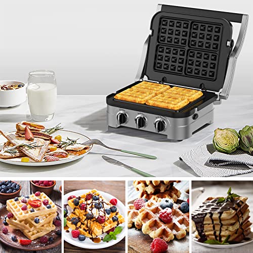 Waffle Plates Only for Cuisinart Griddler GR-4N, GR-5B, GR-6 and GRID-8N Series, Nonstick Coating Baking Waffle Plates by Gvode - Grill Parts America