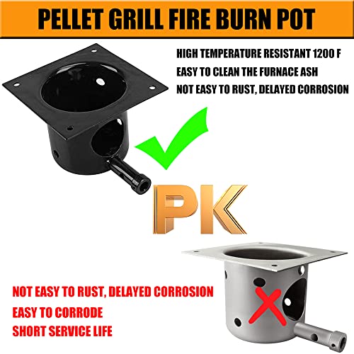 CVLOPWE Black Porcelain-Enameled Fire Burn Pot and Hot Rod Ignitor Kit Replacement Parts for Traeger and Pit Boss Pellet Grill - Grill Parts America