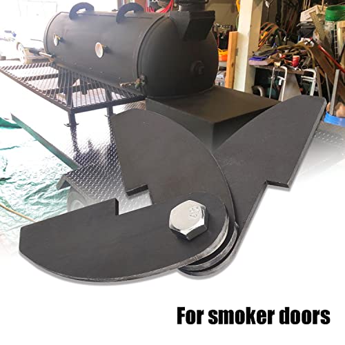 MWEDP 3-Pack Large Heavy Duty BBQ Smoker Hinge Compatible with Burn Shop BBQ Smoker Hinge Doors 8 x 2 1/4" Parts Weld On Heavy duty 3/16" plate steel (include bolt, nut and washers) - Grill Parts America