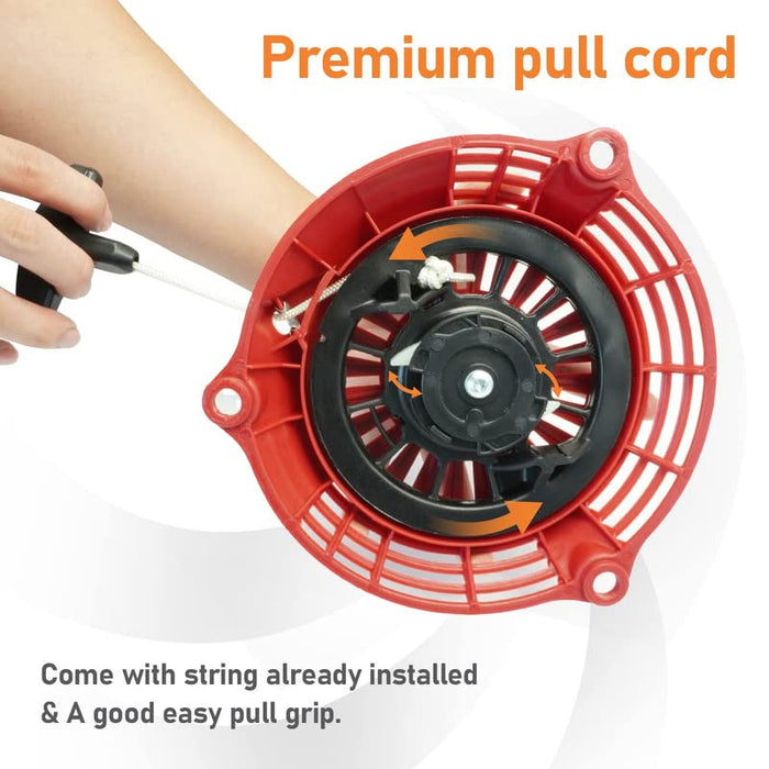 LUSQI Pull Cord, Pull Starter Assembly, Pull Starter for Honda GCV135 GCV160 EN2000 HRU19 GC135 GC160 Engines Lawn Mower, Red - Grill Parts America