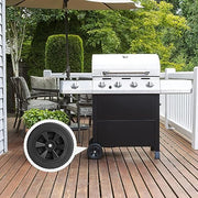 BBQ Future G210-0018-W1 8" Grill Wheels Replacement Parts for Charbroil Gas Grills 463320107 463320707, Thermos 461320508 461442113, Grill Master, Kenmore and Other Brands Grills, Black Plastic Wheel - Grill Parts America