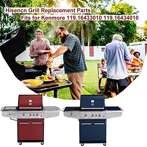 Hisencn Grill Replacement Kits for Kenmore 119.16433010 119.16434010 119.16240 119.162300 119.162310 Gas Grill Models, Stainless Steel Burners, Heat Plate, Heat Shield, Heat Tent, Burner Cover - Grill Parts America
