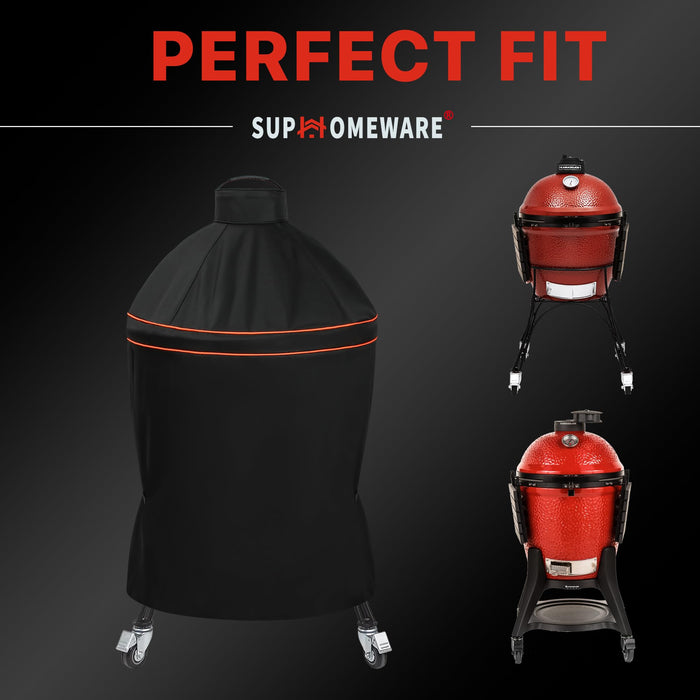 Suphomeware Grill Cover for Kamado Joe Classic, Waterproof Heavy Duty Black Grill Cover - Grill Parts America