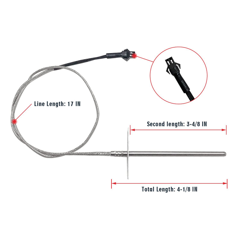 Replacement RTD Temperature Probe Sensor, Compatible with Pit Boss Pellet Grill PB1000XL-025-R00 V2, (70123-AMP) - Grill Parts America