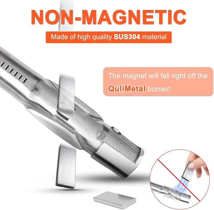 QuliMetal 69787 Grill Burner for Weber Spirit 330, Spirit 335, Spirit 300 Series Grills with Front Mounted Control Knobs, Replace for Spirit 330 Burner Tube Set, 68948 65518 Burner Tube kit, 18 Inch - Grill Parts America