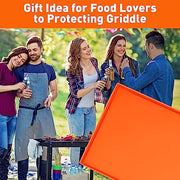Wohbay Griddle Mat for Blackstone, 28" Food-Grade Silicone Mat for Griddle Surface, Blackstone Griddle Accessories, Griddle Outdoor Protector - Orange - Grill Parts America