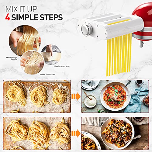 KitchenAid KSMPEXTA Gourmet Pasta Press Attachment with 6 Interchangeable  Pasta Plates, White