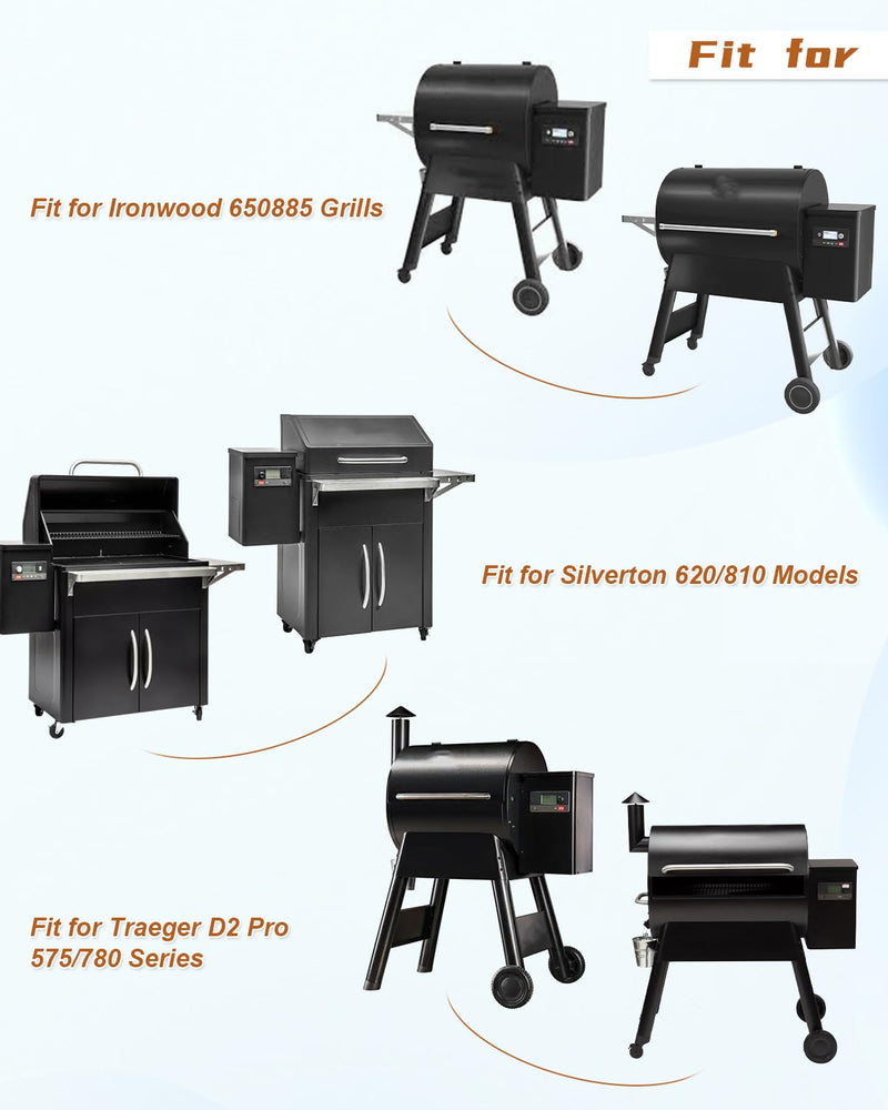 SZRKRLA Pellet Grill Induction Fan Motor KIT0411 Fit for Traeger D2 Pro 575 780 Ironwood Even Heat Distribution Oven Circulation Fan Parts Replace 11925SA-12R-BU 12V 0.86A DC - Grill Parts America