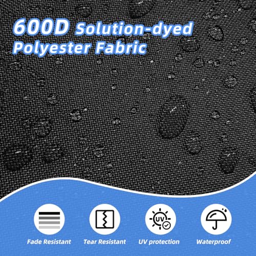 Zenicham Snow Blower Cover, 600D Heavy Duty Waterproof Snow Thrower Cover with Air Vent, Universal Fit Most Two-Stage Snowblower (50" L x 33" W x 40" H) Black & Gray - Grill Parts America