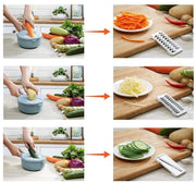 12Pcs Sets Multi-Function Vegetable Slicer,Onion Mincer Chopper, Vegetable Chopper, Cutter, Dicer, Egg Slicer with Container,Hand Guard and Container (Blue) - Kitchen Parts America