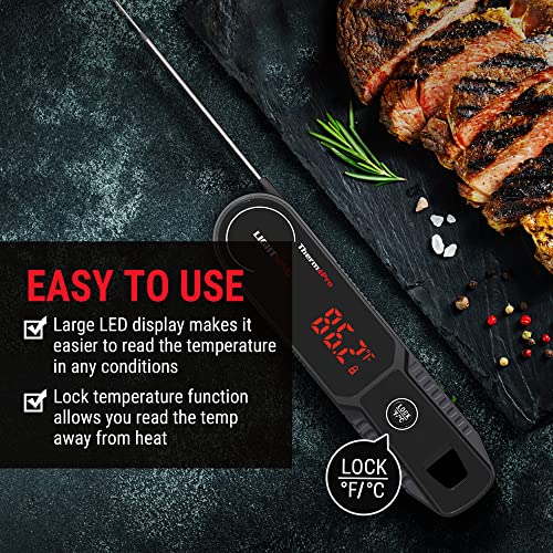 ThermoPro Lightning 1-Second Instant Read Meat Thermometer, Calibratable  Kitchen Food Thermometer with Ambidextrous Display, Waterproof Cooking