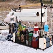 RIFPOD Grill Utensil Caddy with Paper Towel Holder,Picnic BBQ Condiment Organizer Mesh Basket, Grill Accessories Storage for Camping,Outdoor,Kitchen - Grill Parts America