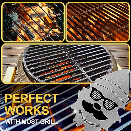 BBQ Grill Scraper, Stocking Stuffers for Men, Bristle Free Safe BBQ Scraper Fits Any Grilling Grate or Smoker Cleaning Tool and Kitchen Gadgets,Ideal Gifts for Christmas Men Dad Husband - Grill Parts America