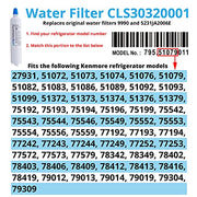 Kenmore 9990 Refrigerator Water Filter, 1 Count (Pack of 1), White - Grill Parts America