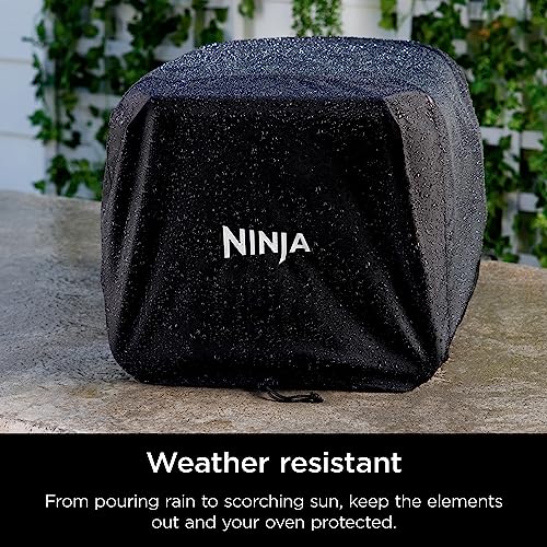 Ninja XSKOCVR Premium Cover, Compatible Woodfire Outdoor Oven (OO100 series), Adjustable Drawstrings, UV and Water-Resistant, Lightweight, Black, 18.9'' x 17.9'' x 15.16 - Grill Parts America