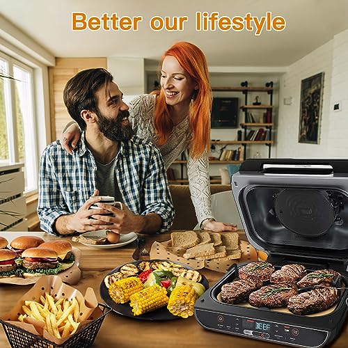 Air Fryer Liners Disposable for Ninja: 150pcs Air Fryer Parchment Paper Liners for Ninja Foodi Smart XL FG551 6-in-1 Indoor Grill Accessories Perforated Rectangle Airfryer Liner Sheets - Grill Parts America