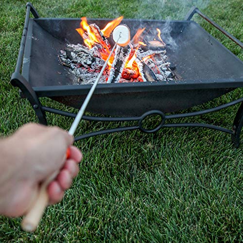 MalloMe Marshmallow Roasting Sticks - Smores Skewers for Fire Pit Kit - Hot Dog Camping Accessories Campfire Marshmellow 32 Inch Long Fork - 5 Pack - Grill Parts America