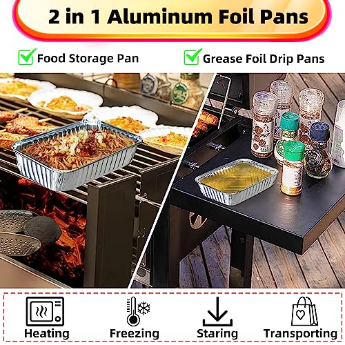 TOHONFOO 20 Pack Drip Pan Liners for Ninja OG701 Woodfire Outdoor Grill & Smoker - Compatible with Weber Genesis - Spirit - Q Series - Disposable Aluminum Foil Grease Tray Liners - Grill Parts America