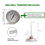 KAMaster BBQ Grill Temperature Gauge for Kamado Grill Joe Waterproof Large Face Thermometer Barbecue Charcoal Grill Stainless Steel 150-900°F Cooking Thermometer for Kamado Accessories - Grill Parts America