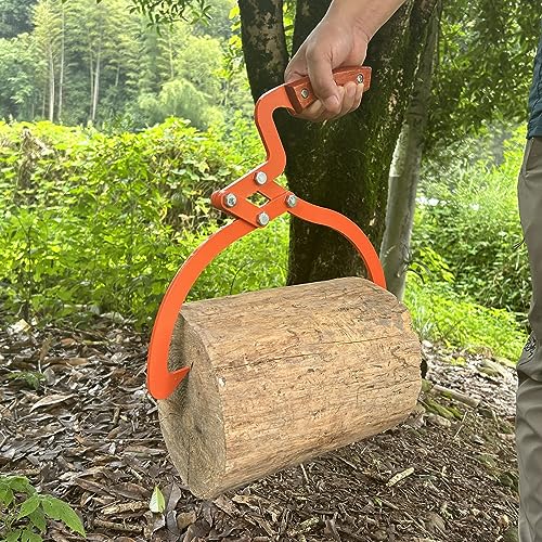 Wood Handle 2 Claw Skidding Tongs Non-Slip Grip, Log Lifting, Handling, Dragging & Carrying Tool (18 in) - Grill Parts America