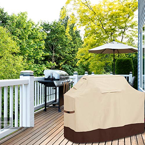 Vailge Grill Cover,58-inch Waterproof BBQ Cover,600D Heavy Duty Gas Grill Cover, UV & Dust & Rip & Fading Resistant,Suitable for Weber, Brinkmann, Char Broil Grills and More,Beige - Grill Parts America