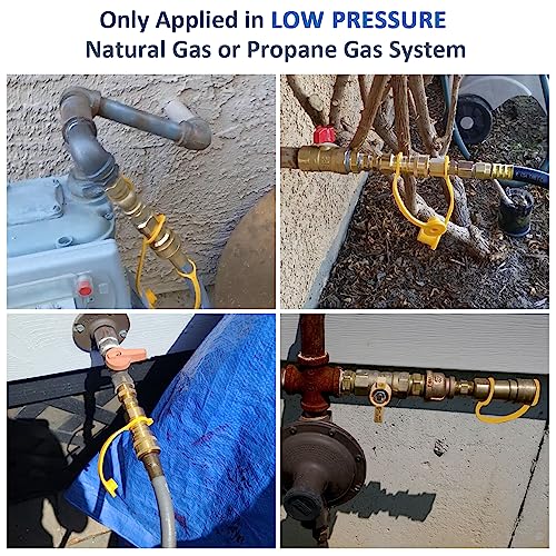 ATKKE 3/8 Inch Natural Gas Quick Connect Fittings Kit, LP Propane Gas Hose Quick Disconnect Assembly Set for Low Pressure Propane/Natural Gas Systems, 6 Pieces - Grill Parts America