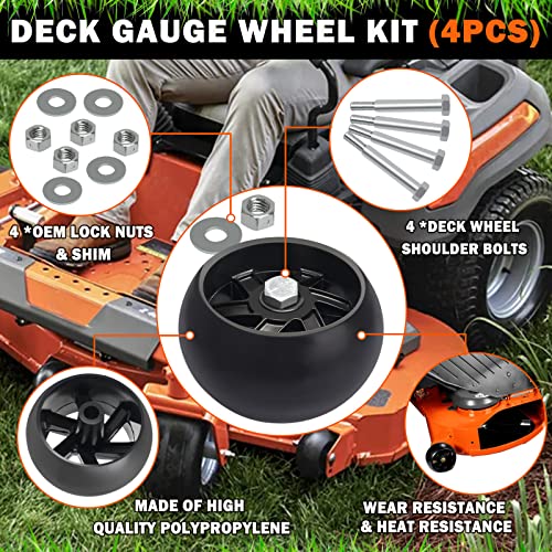 thumbnail image 2 of 4-Pack Lawn Mower Deck Wheels With Bolts & Nuts – Fits Husqvarna, Craftsman, MTD (Replaces 174873) 2 of 3