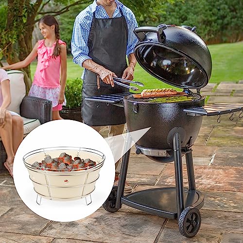 Onlyfire Charcoal Firebox Set, Stainless Steel Charcoal Ash Basket with Heat Deflector for Char-Griller Akorn Kamado Kooker Charcoal Grill - Grill Parts America