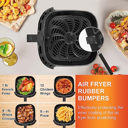 Upgraded Air Fryer Replacement Grill Pan for Chefman 8 QT, Nonstick Air Fryer Plates with Rubber Bumpers, Air Fryer Accessories Replacement Tray, Dishwasher Safe - Grill Parts America