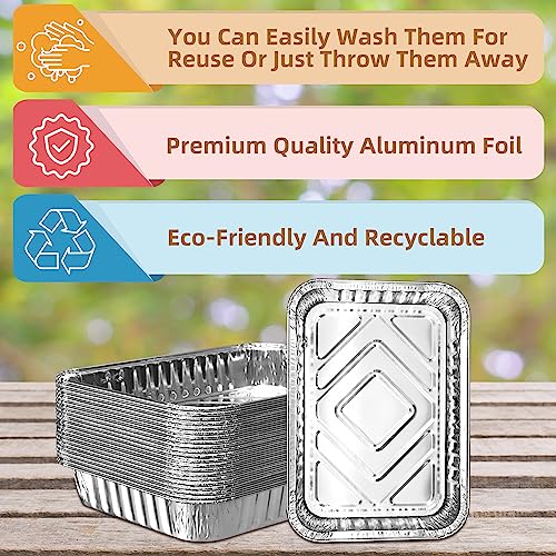 TOHONFOO 20 Pack Drip Pan Liners for Ninja OG701 Woodfire Outdoor Grill & Smoker - Compatible with Weber Genesis - Spirit - Q Series - Disposable Aluminum Foil Grease Tray Liners - Grill Parts America