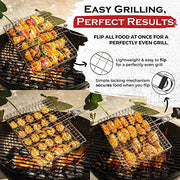 SHIZZO Grill Basket Value Set, Barbecue BBQ Grilling Basket , Stainless Steel Large Folding Grilling baskets With Handle, Portable Outdoor Camping BBQ Rack for Fish, Shrimp, Vegetables, Barbeque Griller Cooking Accessories, Gift, Gifts for father, dad, hu - Grill Parts America
