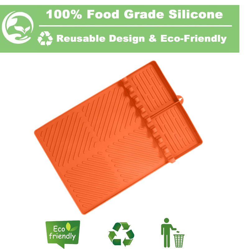 EddHomes Silicone Grill Side Shelf Mat for Blackstone BBQ Grill, 3 in 1 Silicone Spatula Mat with Drip Pad,Large Silicone Utensil Rest for Multiple BBQ Grill Tools - Grill Parts America