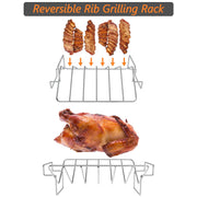 BQMAX Thanksgiving Turkey Roasting Rack for Big Green Egg, Rib Rack for Smoking and Grilling, V-Shaped Turkey Roast Rack for Kamado Joe, Large& XLarge Big Green Eggs, Turkey Roasting Rack Accessories - Grill Parts America
