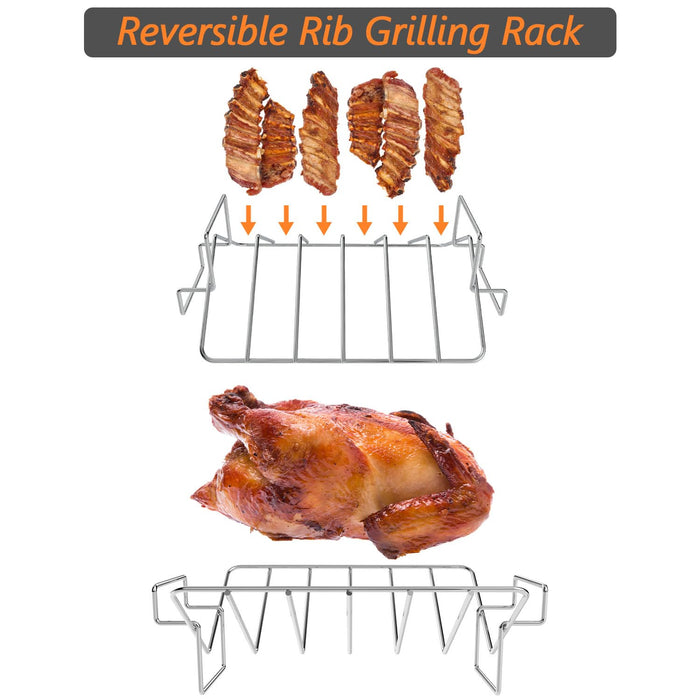 Green Egg Rib Racks BQMAX Thanksgiving Turkey Roasting Rack for Big Green Egg, Rib Rack for ...