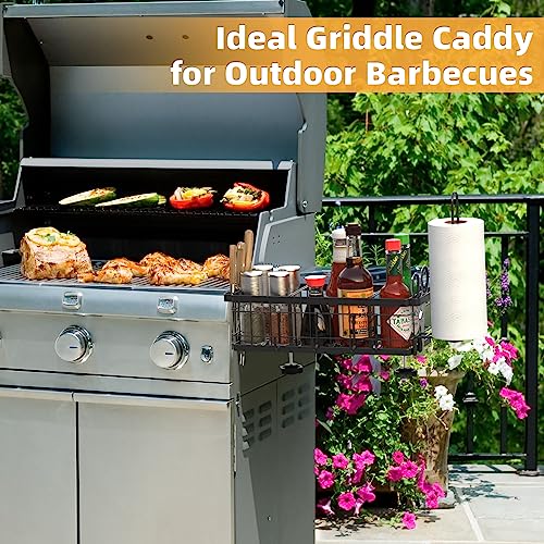 Blibly Griddle Caddy for Blackstone Griddle Accessories, Space Saving Outdoor Grill Accessories Storage Box, BBQ Caddy for 28"/36" Blackstone Griddles, Gas/Charcoal Grill, with a Paper Towel Holder - Grill Parts America